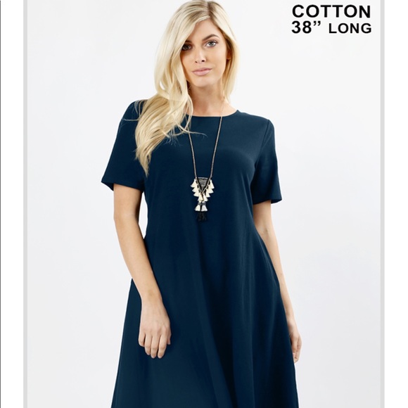 ONE HOUR SALE!! NWT Cotton Midnight Navy Dress - Picture 2 of 3